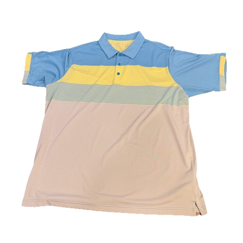 Antigua Mix Color Striped Golf Polo Shirt Whispering Pines Country Club XL